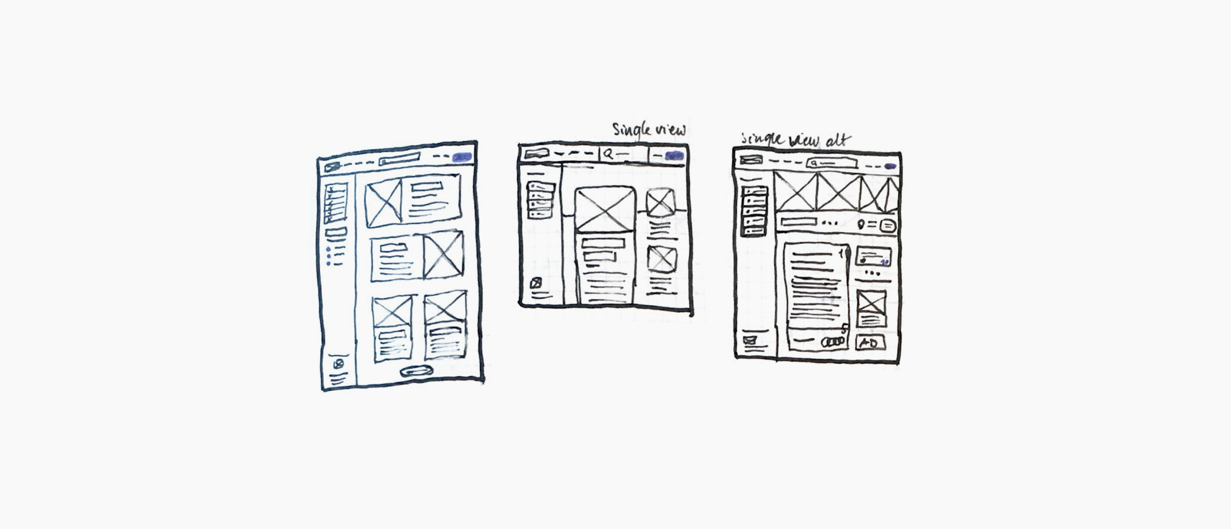 Few select sketches that led to the ultimate design.